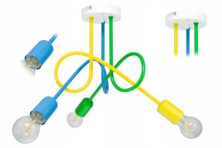 Lampa sufitowa do pokoju dziecięcego kolorowa Mondo 3