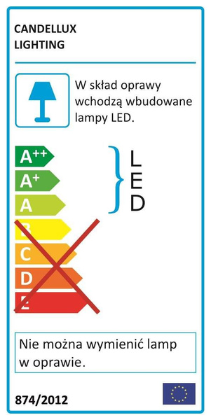 Lampa ścienna  Candellux mild 93-66541 listwa led szary 3000K