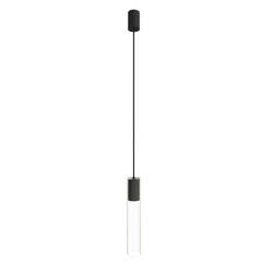 Lampa wisząca szklany CYLINDER BLACK L nad wyspę | czarny