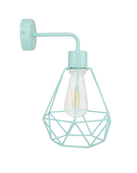 Lampa ścienna pokoju dziecka pastelowa - turkusowa druciak Carmen 1xE27
