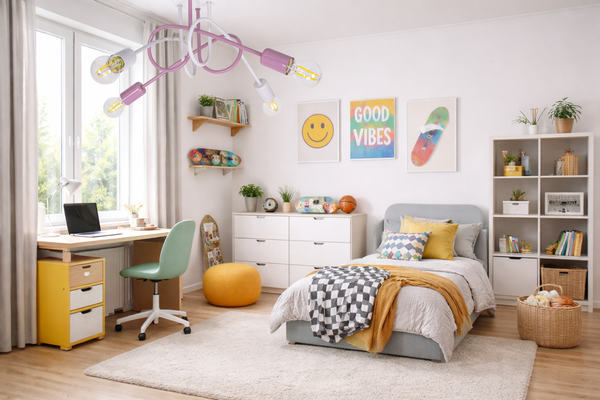 Lampa sufitowa do pokoju dziecka kolorowa Magiczny Zawijas 4xE27 Led 