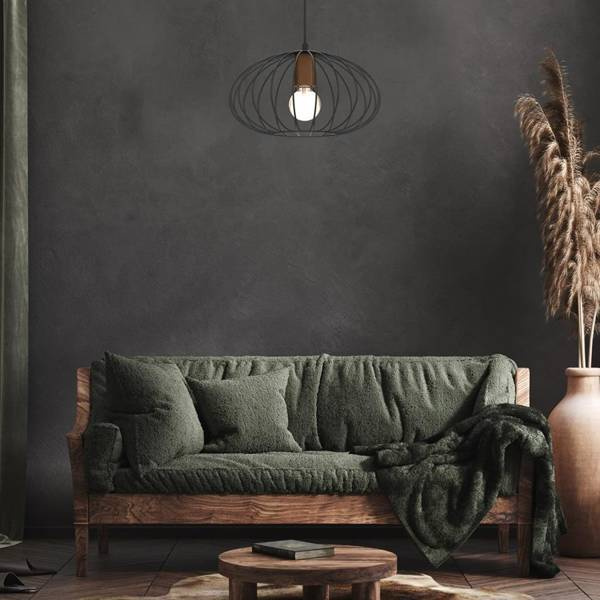 Lampa wisząca MERIDIANO, MLP7959, czarny/brązowy, 1x60W E27