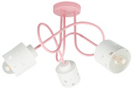 Lampa sufitowa do pokoju dziewczynki różowo-biała SERCA LOFT 3xE27