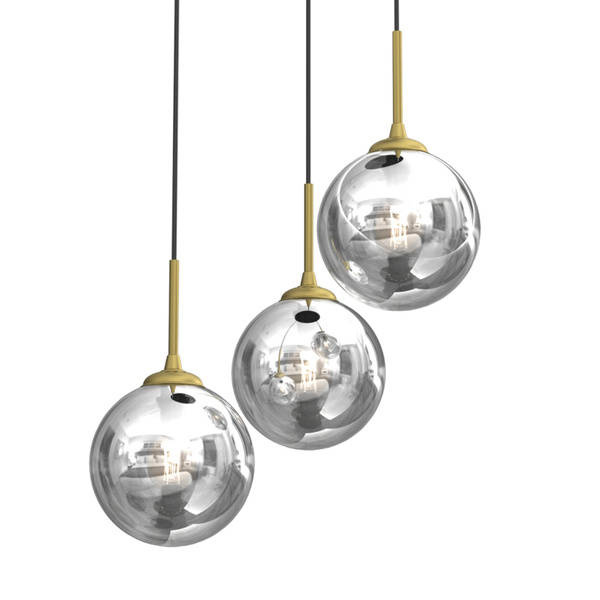Stylowa lampa wisząca REFLEX MLP8416, czarny/złoty, 3x40W E14