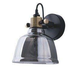 Duży industrialny kinkiet szklany AMALFI SMOKED I śr 20cm