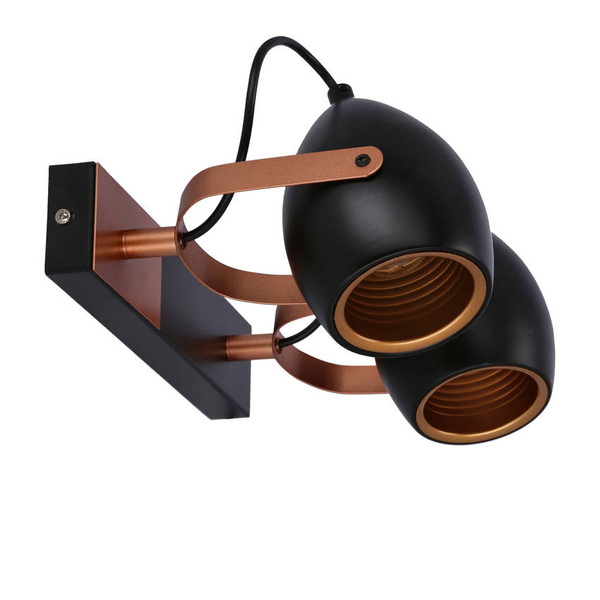 Lampa czarno-miedziana regulowana spot E14 2x40W Anica 92-81797