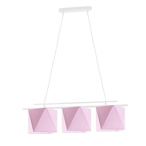 Lampa sufitowa do pokoju dziecka miętowe abażury Pastelowy Diamencik 3xE27 Led 