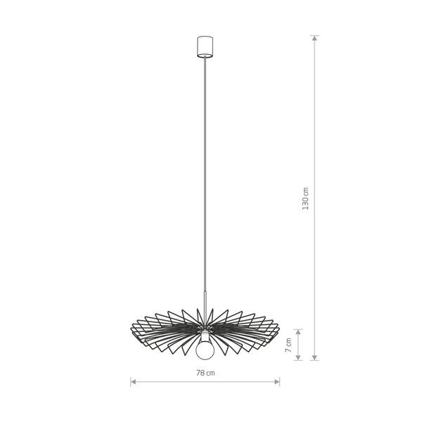 Lampa wisząca druciana zwis nowoczesna UMBRELLA złoty/czarny śr. 78cm