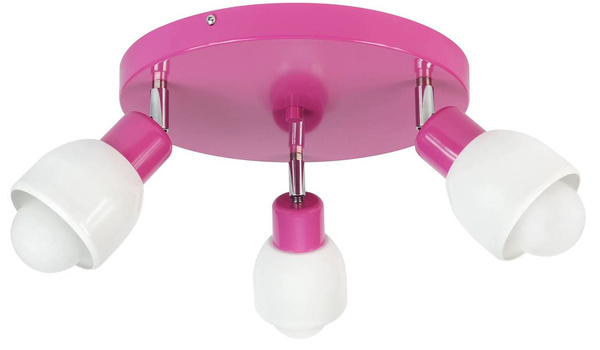 Lampa sufitowa do pokoju dziewczynki różowo-biała Trik 3