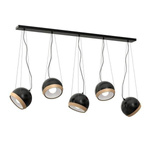 Lampa wisząca nowoczesna zwis kula OVAL V czarny szer. 120cm