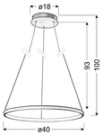 Lampa wisząca LED 25W ring 40cm okrągła 4000K Lune 31-64646