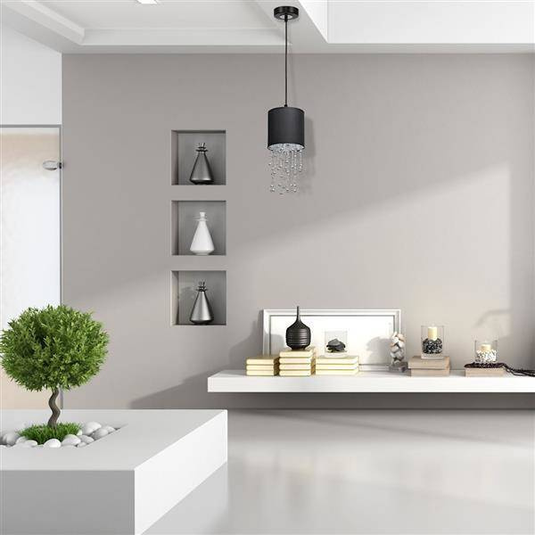 Nowoczesna lampa wisząca ALMERIA BLACK/SILVER 1xE27 MLP6429