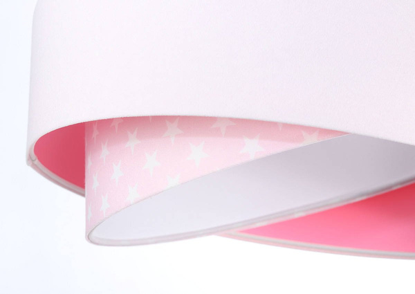 Lampa sufitowa do pokoju dziewczynki biało - różowa lampa w gwiazdki 