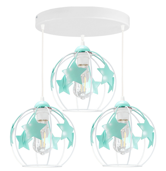 Lampa sufitowa do pokoju dziecka kolorowa Gwiazdki Kule 3xE27