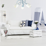Lampa sufitowa do pokoju dziecka niebiesko-biała SERCA LOFT 3xE27
