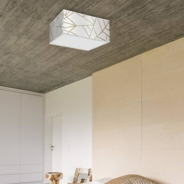 Lampa sufitowa ZIGGY WHITE, MLP7563, biały/złoty, 2x60W E27