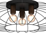 Lampa sufitowa MERIDIANO, MLP7961, czarny/brązowy, 3x60W E27