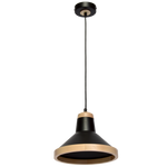 Lampa wisząca SALMA BLACK / WOOD 1xE27 60W