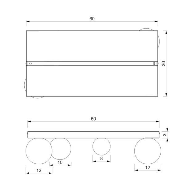 Nowoczesna lampa sufitowa BIBIONE GOLD, MLP8396, złota z białymi kloszami, 4x25W G9