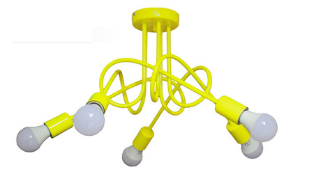 Lampa sufitowa dla dziecka żółta Mondo 5 Loft