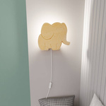 Lampka ścienna do pokoju dziecięcego drewniana Słonik SAFARI 1341/K1
