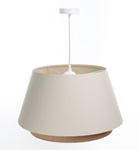 Lampa w stylu Boho podwójny abażur welur i naturalna juta kremowa 