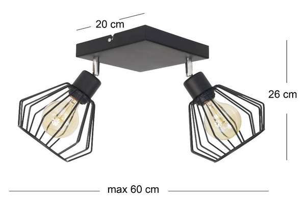 Lampa Artemida plafon kwadrat diament kolory