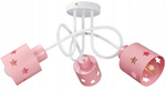 Lampa sufitowa do pokoju dziewczynki biało- różowa Zakręcone Gwiazdki 3xE27 Led