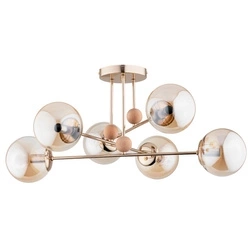 Lampa sufitowa ALFA OPTY ZŁOTA 6xE14 71cm | 63133