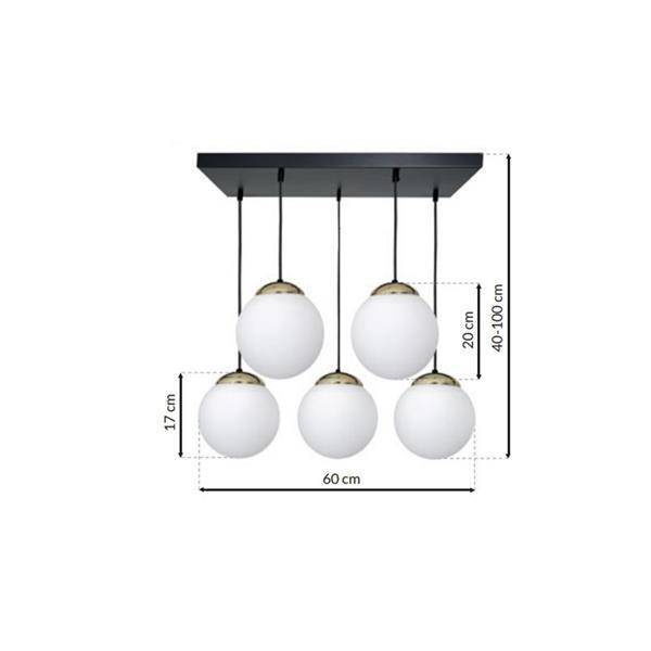 Nowoczesna lampa wisząca prostokąt SPARTA BLACK / GOLD MLP6501
