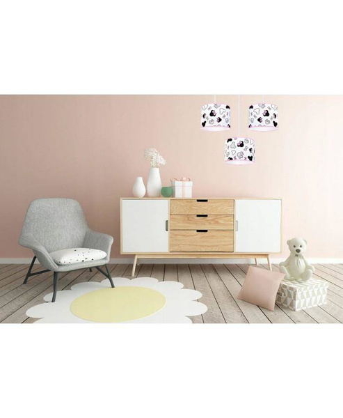 Lampa wisząca do pokoju dziewczynki z abażurem Myszki Miki 3xE27 Led