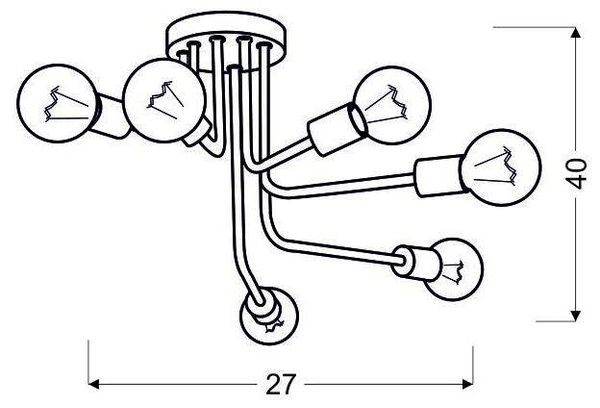 Lampa sufitowa żyrandol stalowy czarno-złoty Spill Candellux 36-56542