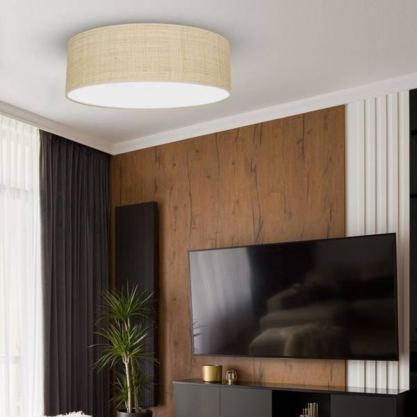 Lampa sufitowa MARSHALL, MLP7489, 60 cm, biały/rattan, 3x60W E27