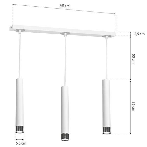 Nowoczesna lampa wisząca DANI WHITE/CHROME 3xGU10 MLP6228