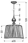 Lampa wisząca chromowa czarny abażur nitkowy Gillenia Candellux 31-21437