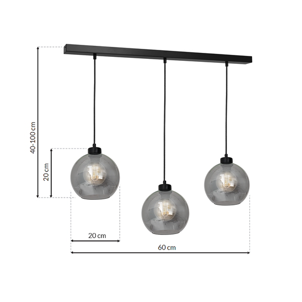 Nowoczesna lampa wisząca listwa SOFIA SMOKED MLP65800