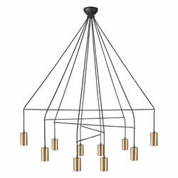 Lampa wisząca nad stół IMBRIA GOLD X 10x GU10 10W | mosiądz