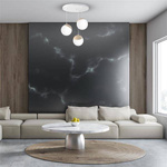 Lampa wisząca nowoczesna szklana kula SFERA WOOD III drewno/biały śr. 35cm