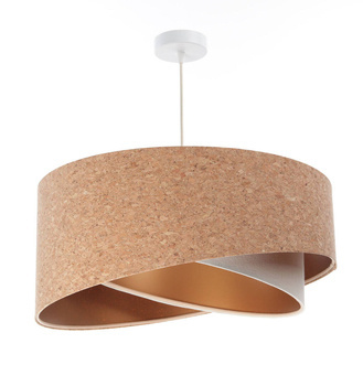 Lampa z korka w stylu Boho asymetryczna  beżowo-kremowa