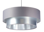Lampa wisząca szaro-srebrna podwójna walec średnica 50 cm