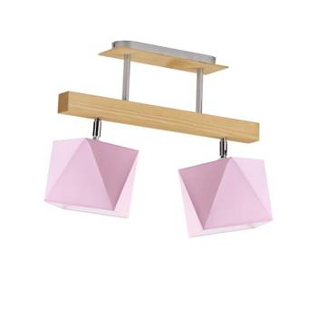 Lampa sufitowa do pokoju dziewczynki różowe abażury Zaczarowany Diamencik 2xE27