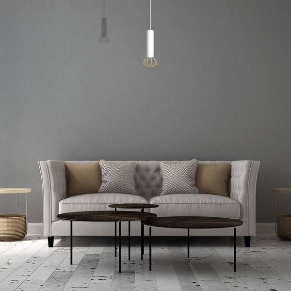Lampa wisząca DANTE, MLP7254, biały/złoty, 1x8W LED GU10
