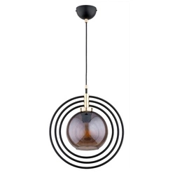 Lampa wisząca ALFA MANDI TREX CZARNA 1xE27 35cm | 61190