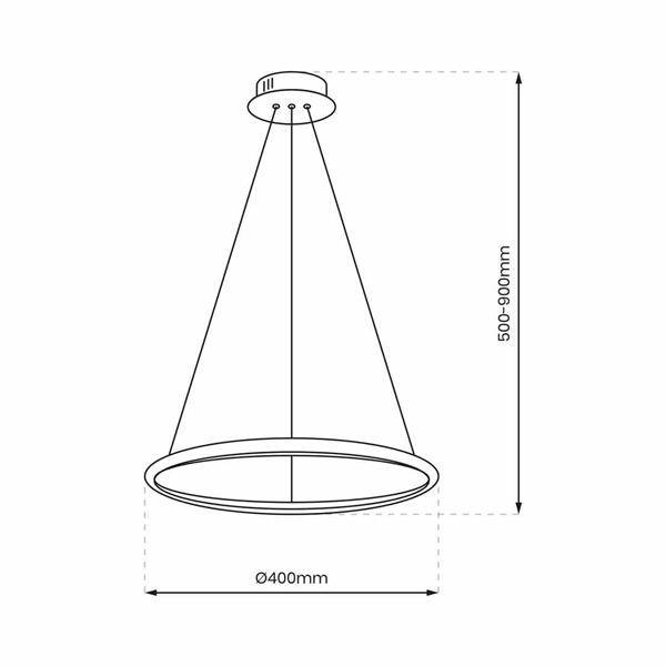 Nowoczesna lampa wisząca ROTONDA GOLD 27W LED | Złota 