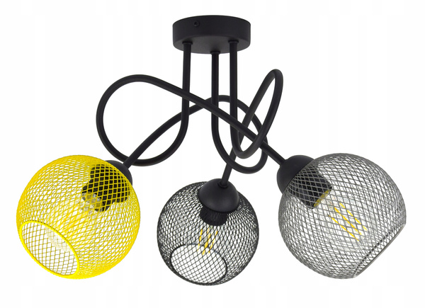 Lampa sufitowa do pokoju młodzieżowego kolorowa Zaczarowany Koszyczek 3xE27 Led