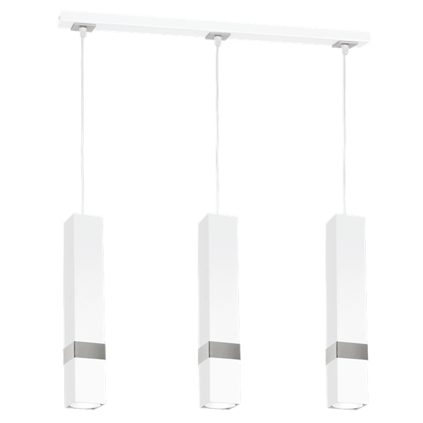 Nowoczesna lampa wisząca listwa VIDAR WHITE/CHROME 3xGU10 MLP6284