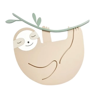 Lampka nocna dla dzieci LED drewniana Leniwiec