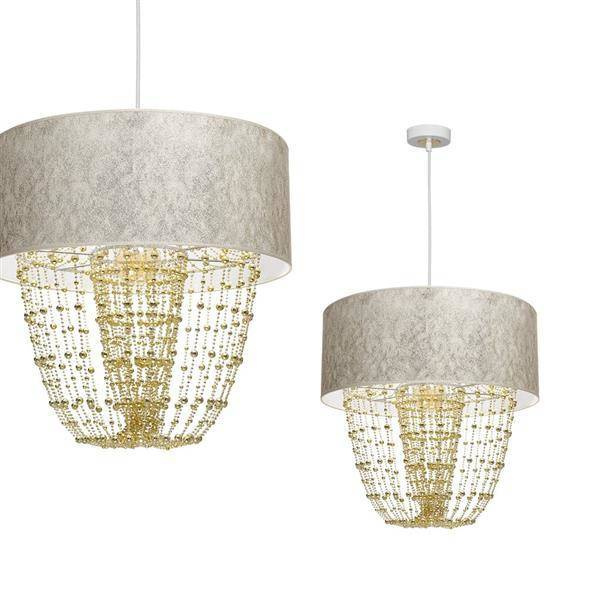 Nowoczesna lampa wisząca ALMERIA WHITE/GOLD 1xE27 MLP6447