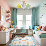 Lampa sufitowa do pokoju dziecka kolorowe abażury Edison Diament 3xE27 Led