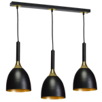 Nowoczesna lampa wisząca listwa CLARK BLACK/GOLD 3xE27 MLP6222